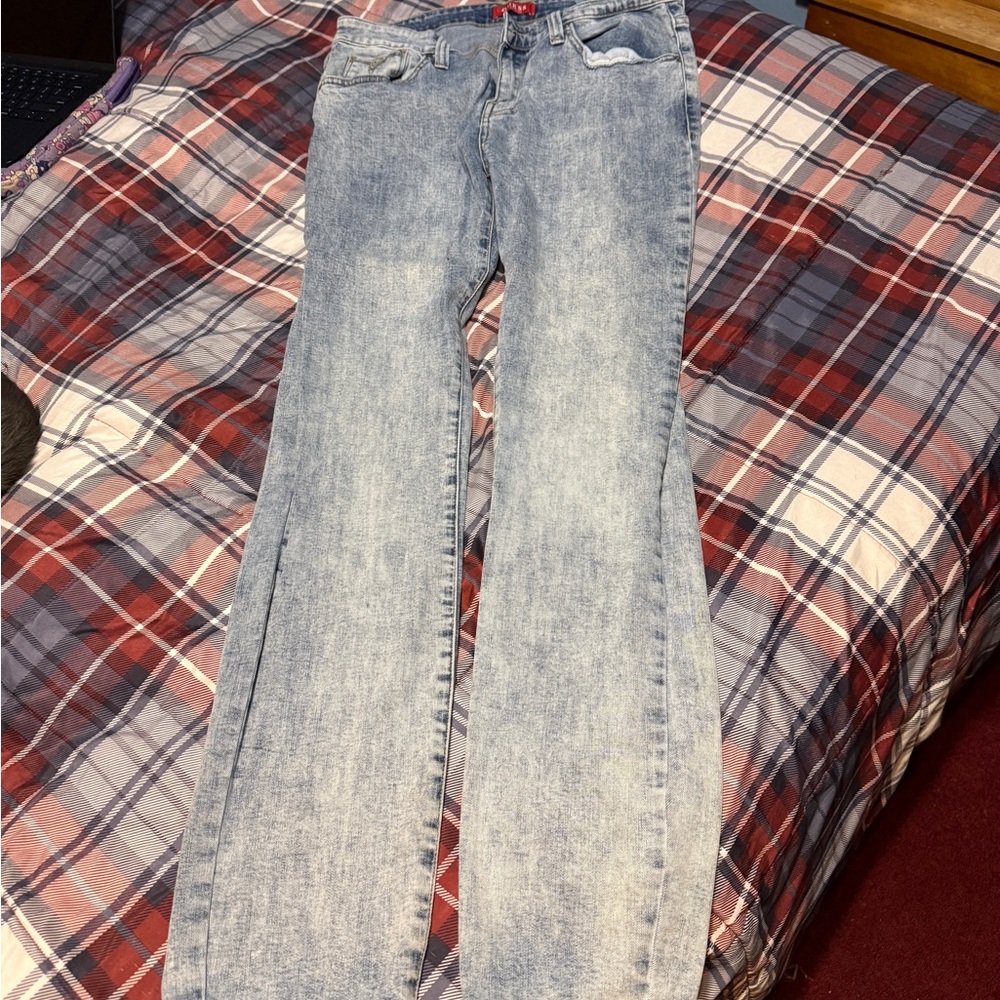 Guess Medium Rise Tapered Slim Blue mens 33x34 Jeans